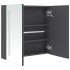 Armario de baño con espejo LED gris brillante 62x14x60