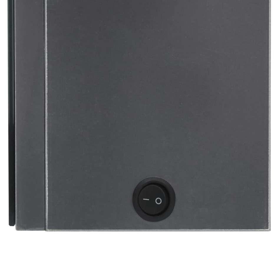 Armario de baño con espejo LED gris brillante 62x14x60