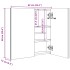 Armario de baño con espejo LED gris brillante 62x14x60