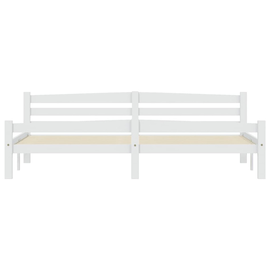 Estructura de cama de madera maciza de pino blanca 200x200