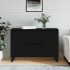 Aparador de madera de ingeniería negro 104x35x70