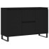 Aparador de madera de ingeniería negro 104x35x70