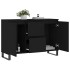 Aparador de madera de ingeniería negro 104x35x70