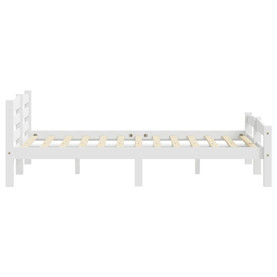 Estructura de cama de madera maciza de pino blanca 200x200