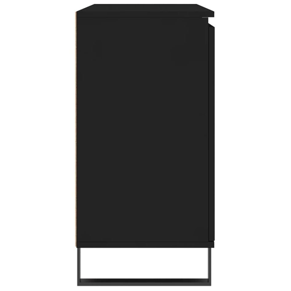 Aparador de madera de ingeniería negro 104x35x70