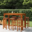 Mesa y taburetes altos de jardín 7 pzas madera maciza acacia
