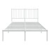 Estructura cama sin colchón con cabecero metal blanco