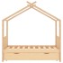 Estructura cama infantil con cajón madera pino maciza 80x160