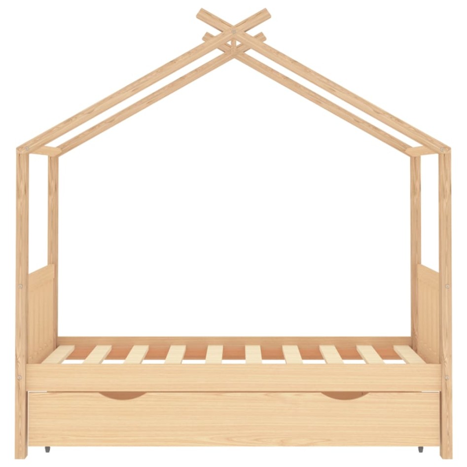 Estructura cama infantil con cajón madera pino maciza 80x160