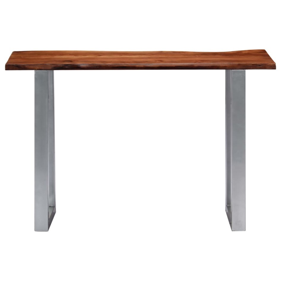 Mesa consola madera maciza de acacia y hierro 115x35x76