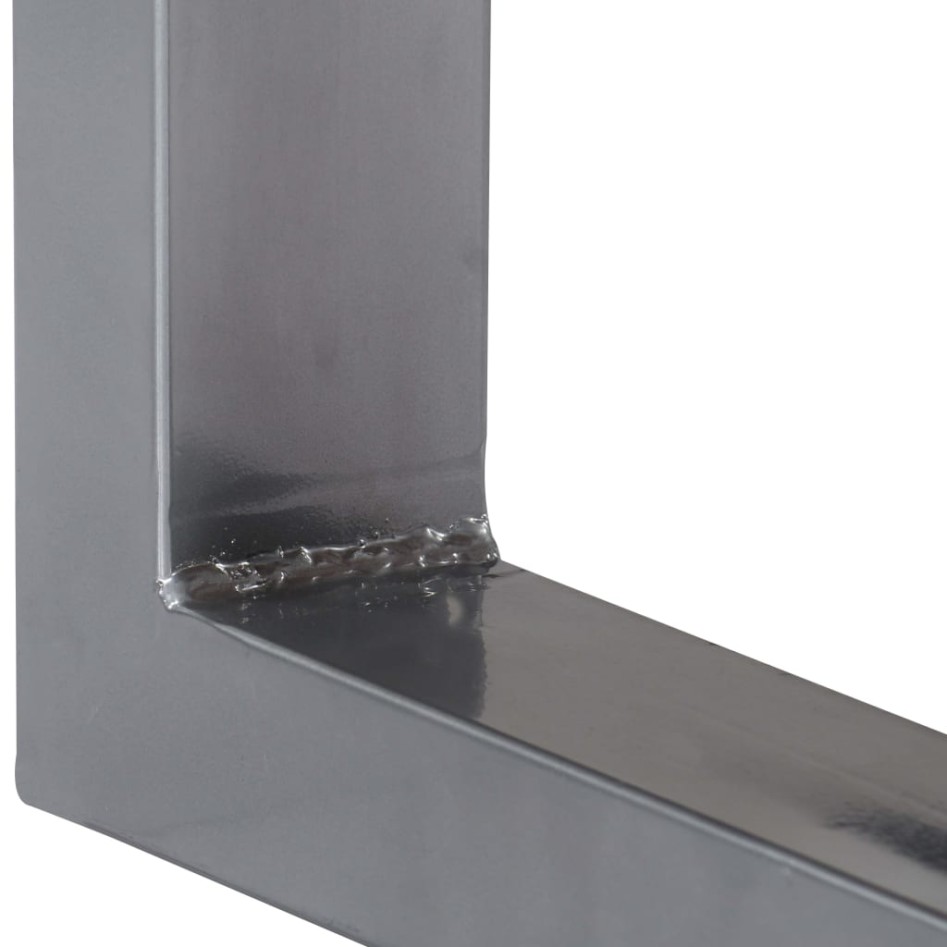 Mesa consola madera maciza de acacia y hierro 115x35x76