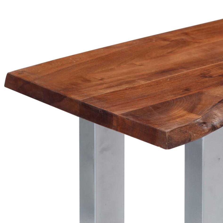 Mesa consola madera maciza de acacia y hierro 115x35x76