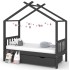 Estructura de cama infantil y cajón madera pino gris