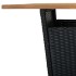 Mesa alta ratán sintético y madera de acacia negro 80x80x110