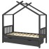 Estructura de cama infantil y cajón madera pino gris