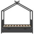 Estructura de cama infantil y cajón madera pino gris