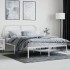 Estructura cama sin colchón con cabecero metal blanco
