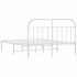 Estructura cama sin colchón con cabecero metal blanco