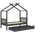 Estructura de cama infantil y cajón madera pino gris