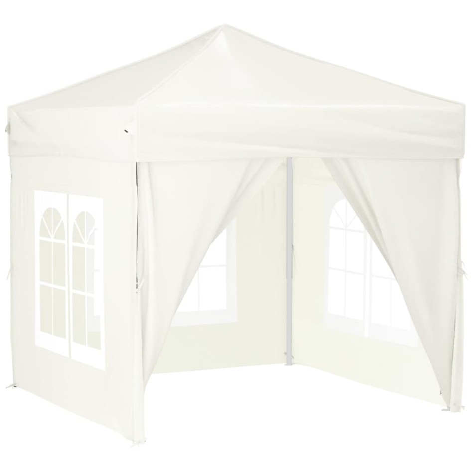 Carpa para fiestas plegable con paredes laterales crema 2x2