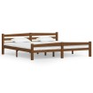 Estructura de cama madera maciza pino marrón miel 200x200 cm
