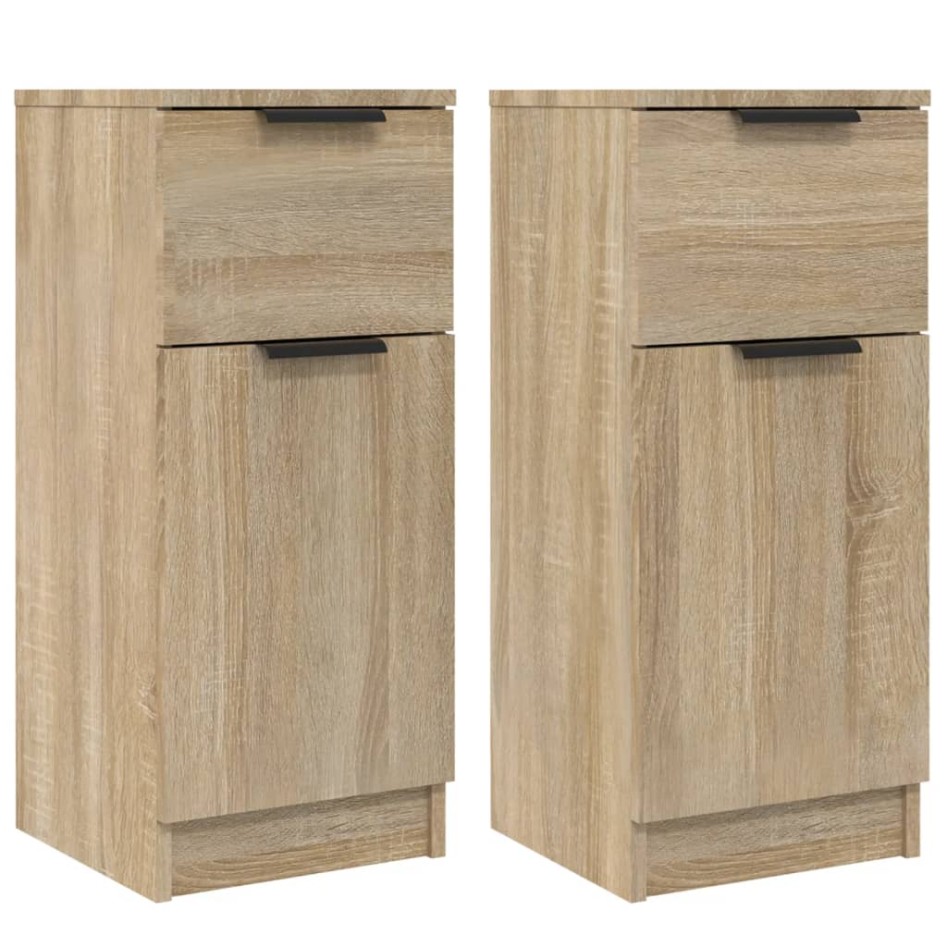Aparadores 2 uds madera contrachapada roble Sonoma 30x30x70