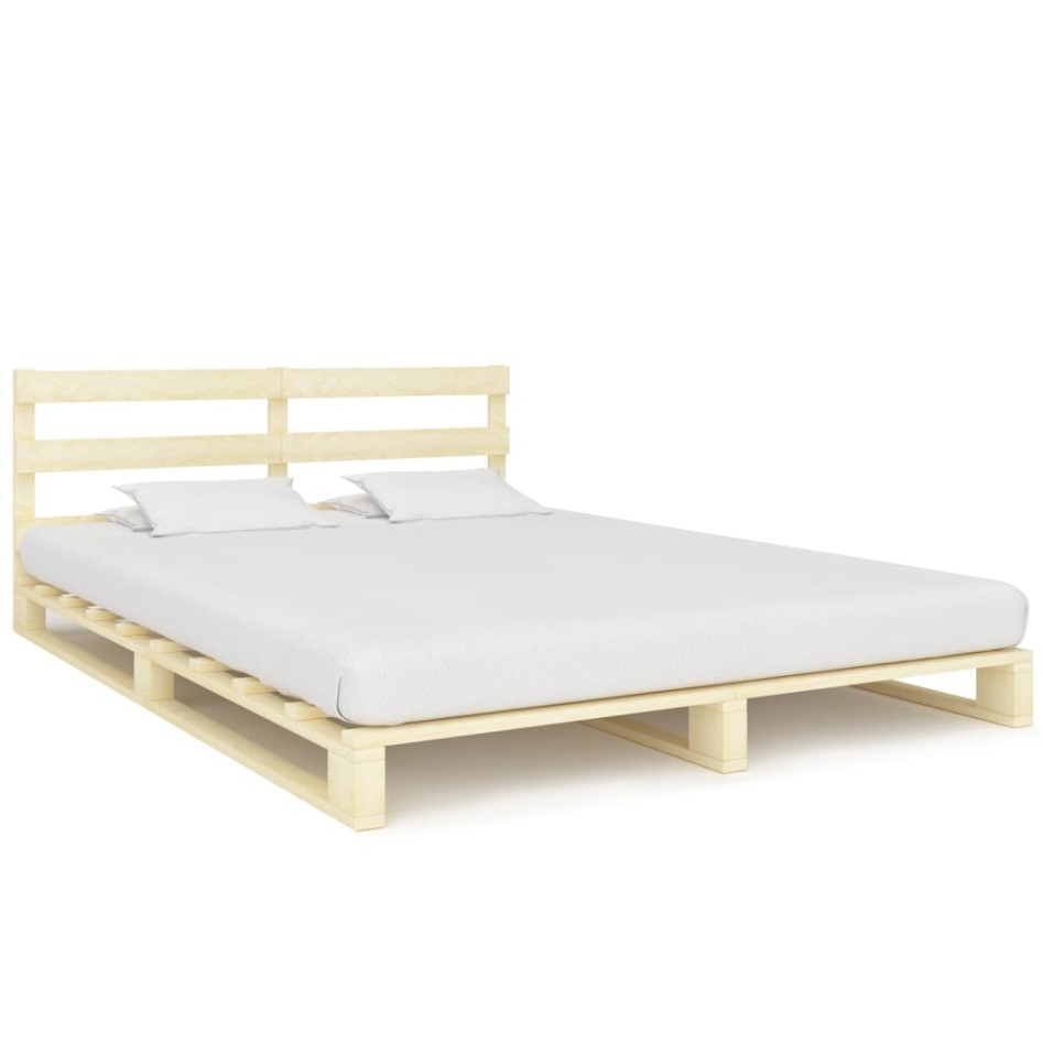 Estructura cama palets sin colchón madera maciza pino