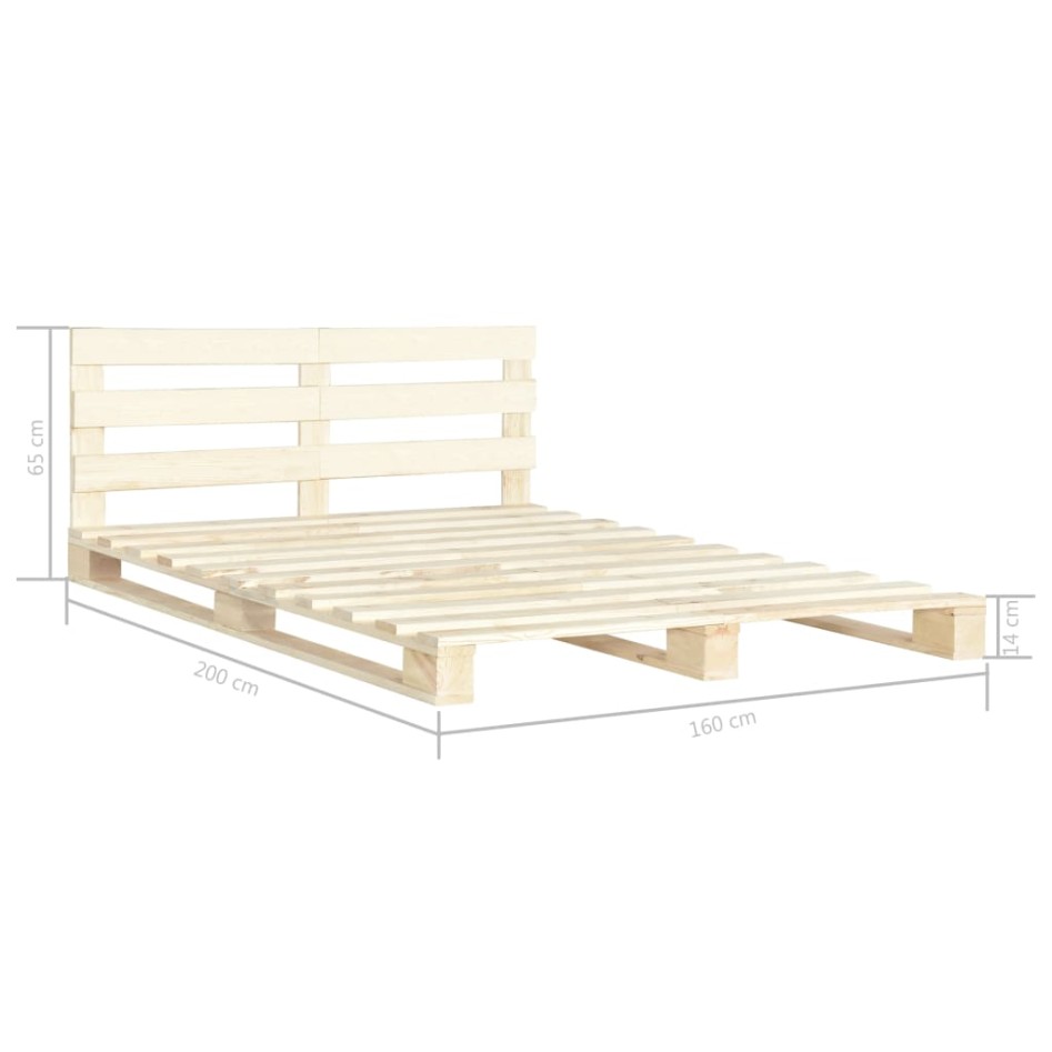 Estructura cama palets sin colchón madera maciza pino