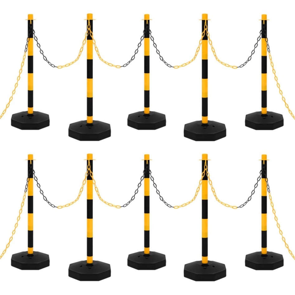 Juego de barrera con postes y cadena plástico 10