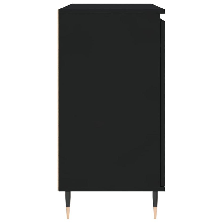 Aparador de madera de ingeniería negro 104x35x70