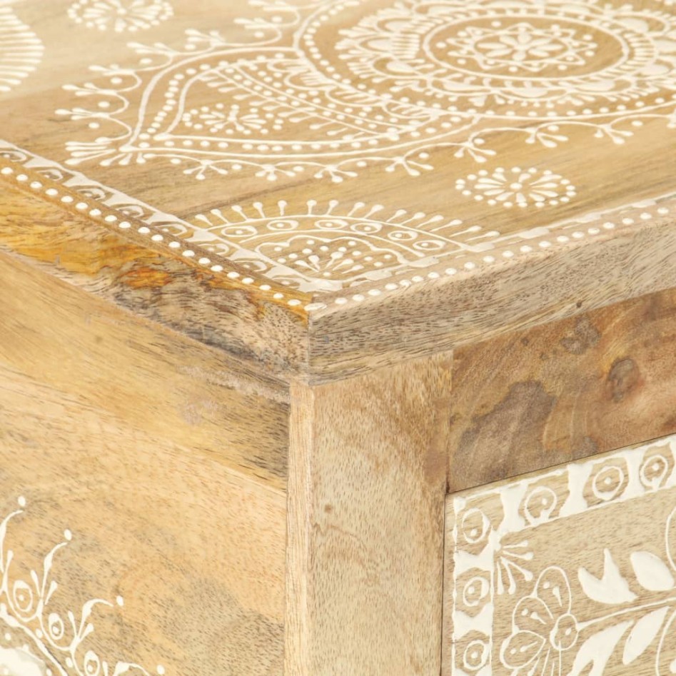 Mesita de noche pintada a mano madera maciza mango 40x30x60