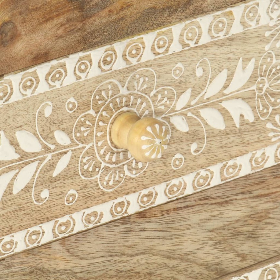 Mesita de noche pintada a mano madera maciza mango 40x30x60