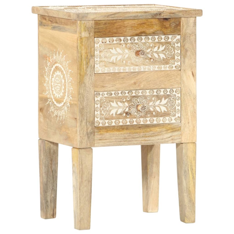 Mesita de noche pintada a mano madera maciza mango 40x30x60