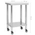 Mesa de trabajo para cocina con ruedas acero inox 60x60x85