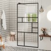 Mampara de ducha accesible vidrio ESG claro negro 80x195 cm