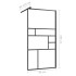 Mampara de ducha accesible vidrio ESG claro negro 80x195