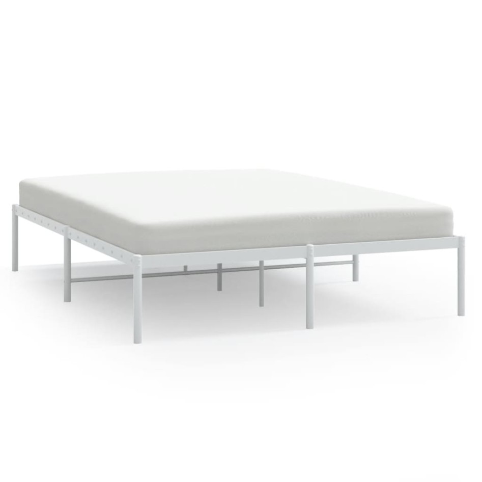 Estructura de cama sin colchón metal blanco 140x200