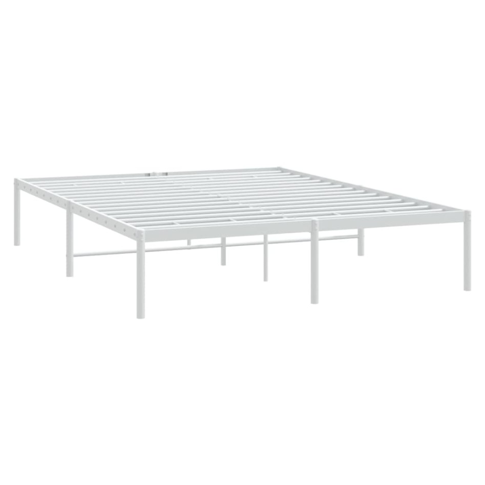 Estructura de cama sin colchón metal blanco 140x200