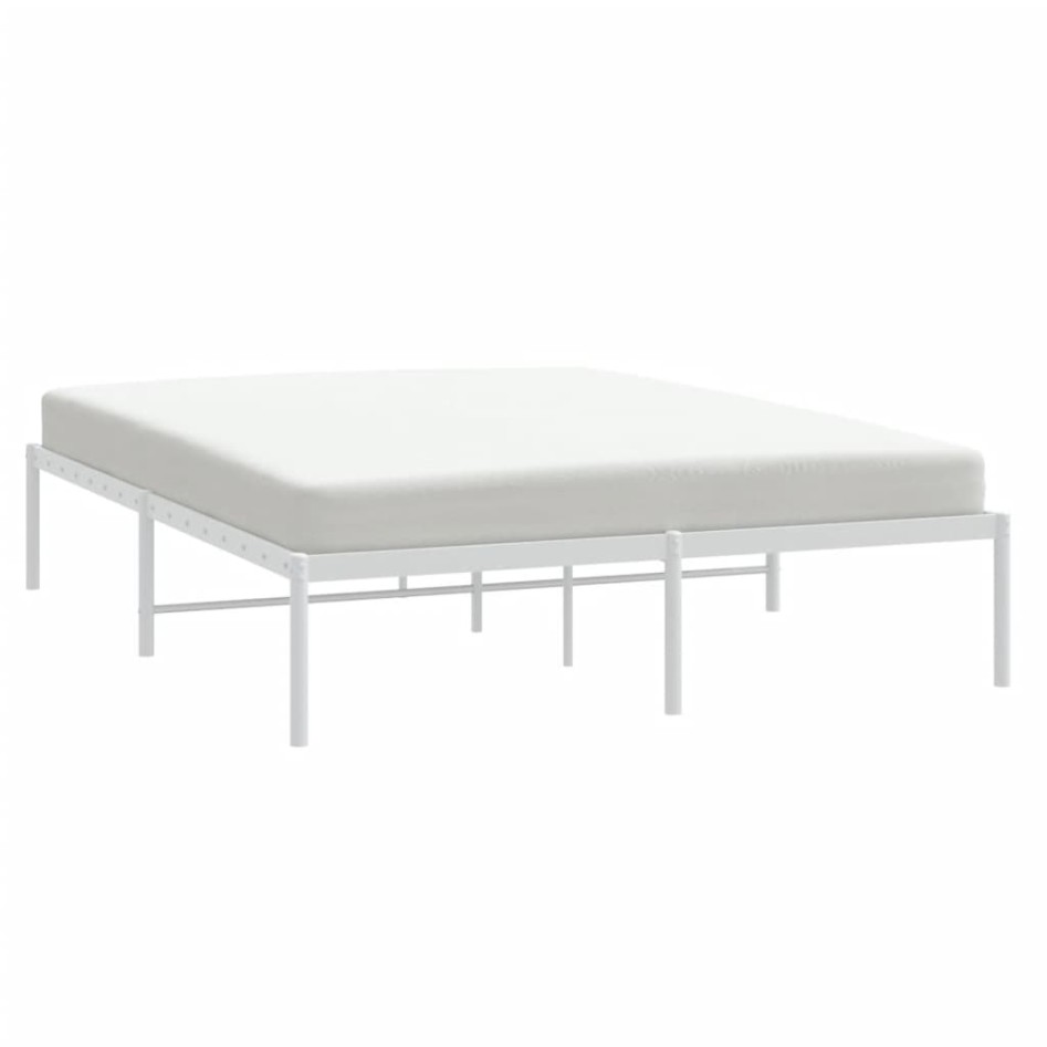 Estructura de cama sin colchón metal blanco 140x200