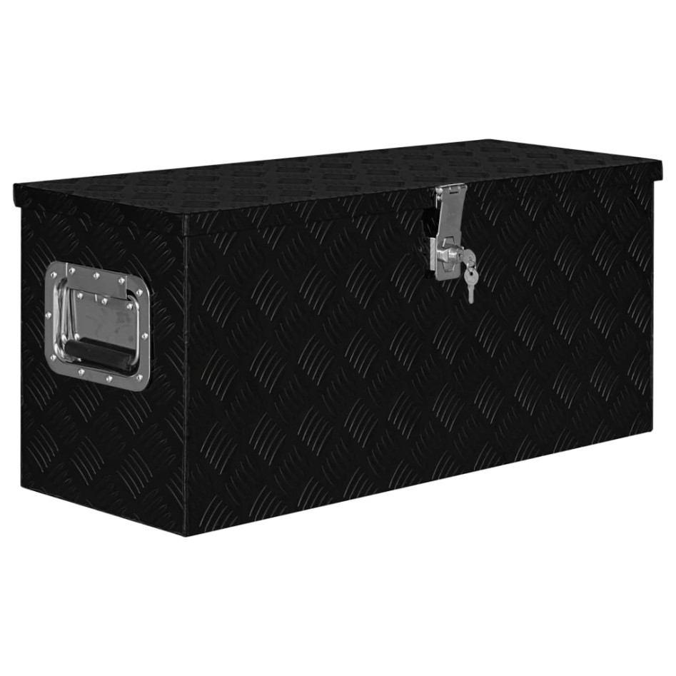 Caja de aluminio negra 80x30x35