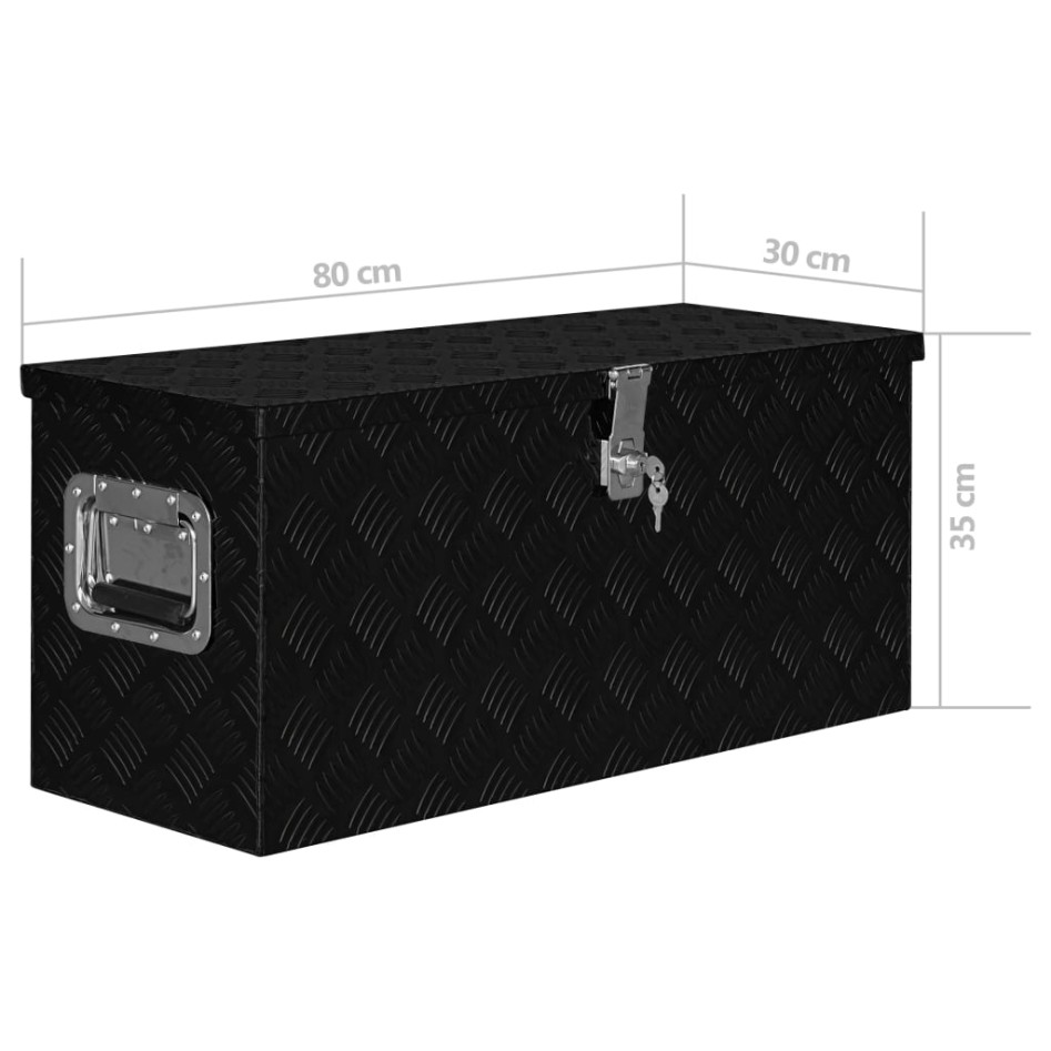 Caja de aluminio negra 80x30x35