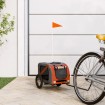 Remolque de bicicleta mascotas hierro tela Oxford naranja gris