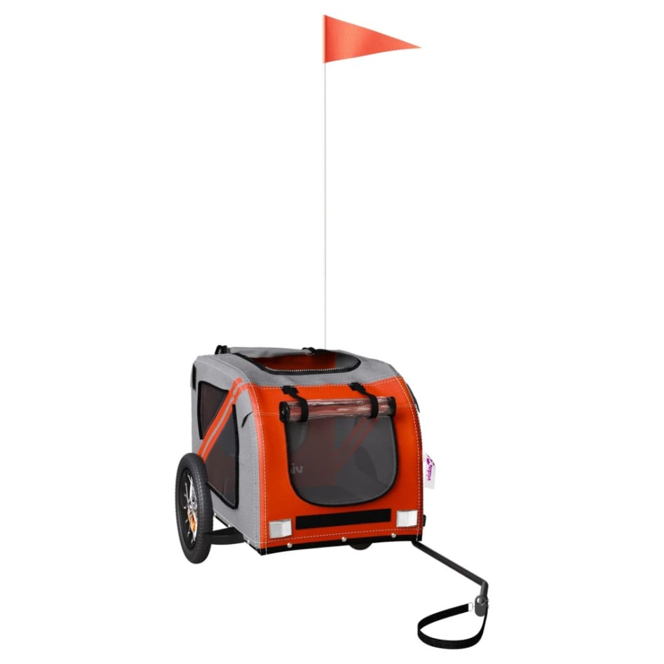 Remolque de bicicleta mascotas hierro tela Oxford naranja
