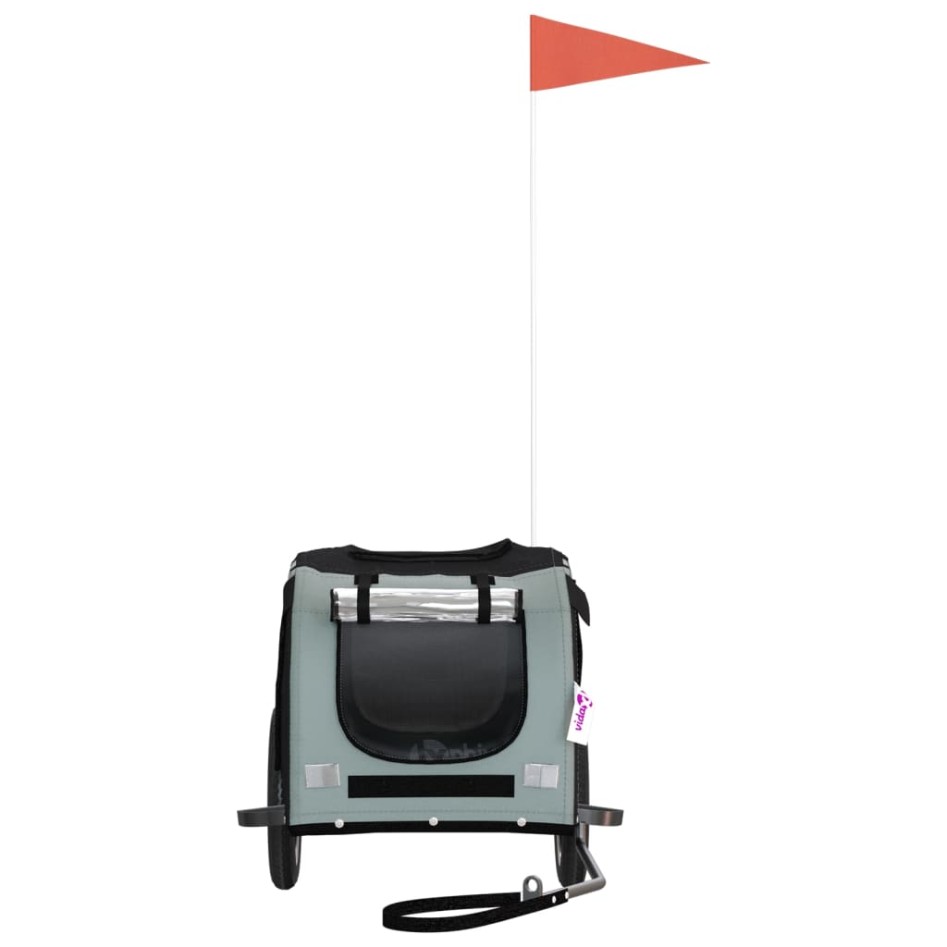 Remolque de bicicleta mascotas hierro tela Oxford gris