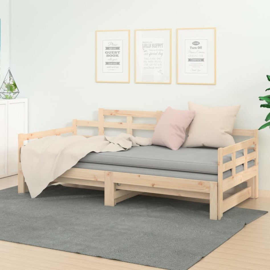 Sofá cama extraíble madera maciza de pino 2x(90x190)