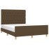 Cama sin colchón tela marrón oscuro 140x190