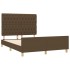 Cama sin colchón tela marrón oscuro 140x190