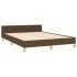 Cama sin colchón tela marrón oscuro 140x190