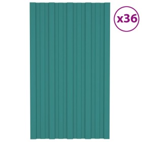 Panel para tejado acero galvanizado verde 36 unidades 80x45