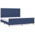 Cama sin colchón tela azul 180x200